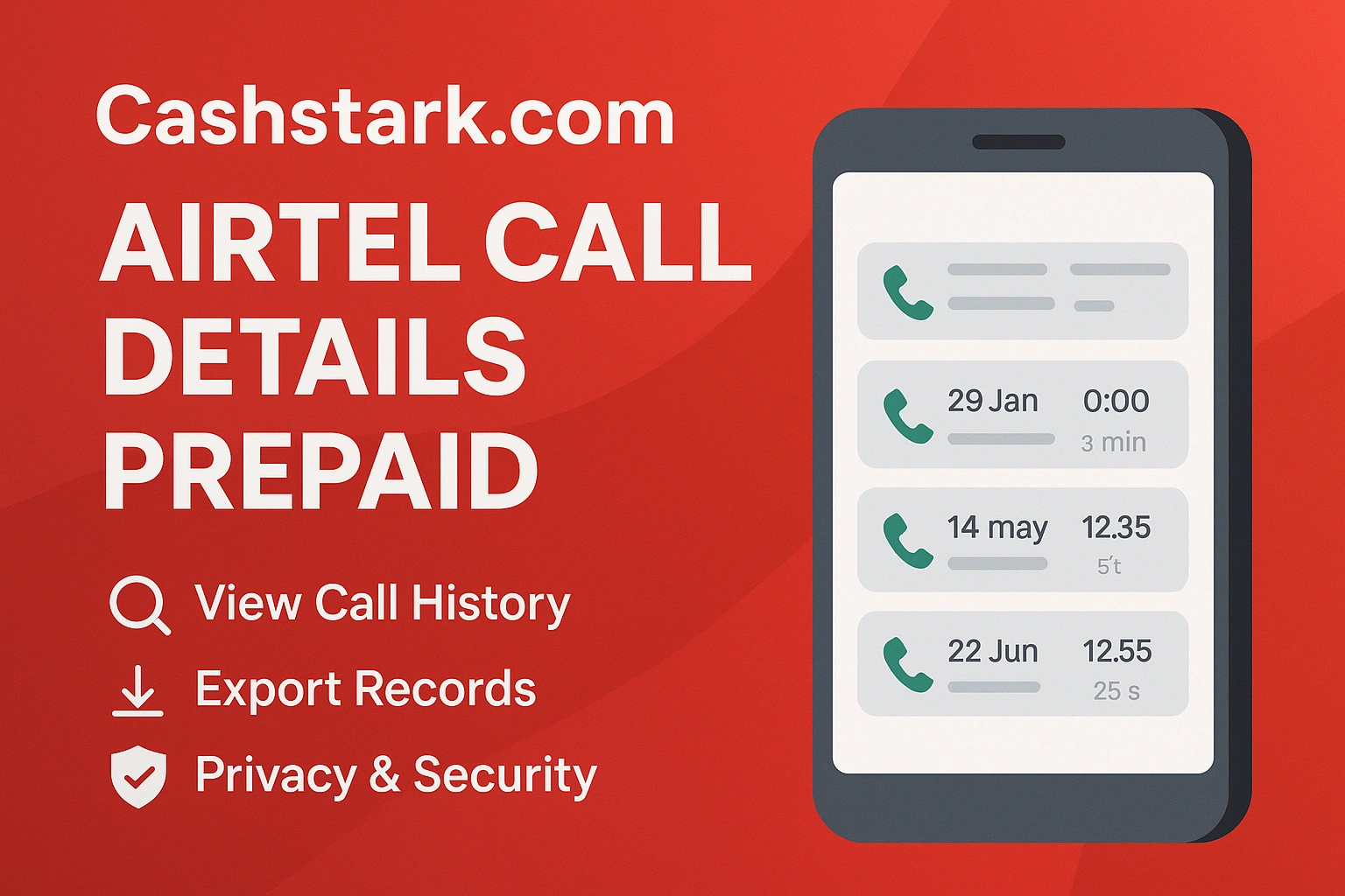 How to Check Cashstark Com Airtel Call Details Prepaid Online