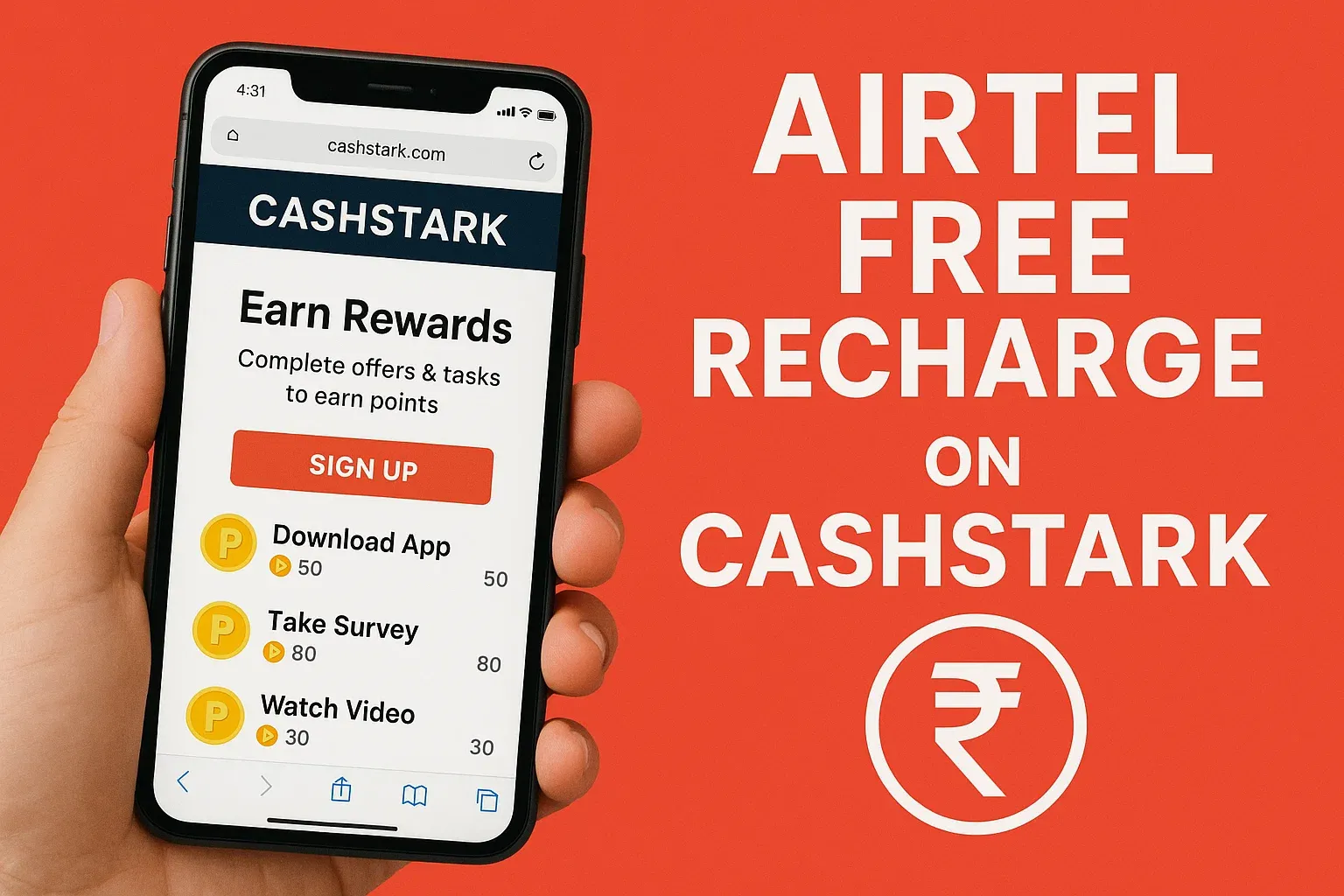 Cashstark Com Airtel Free Recharge: Free Airtel Recharges Easily