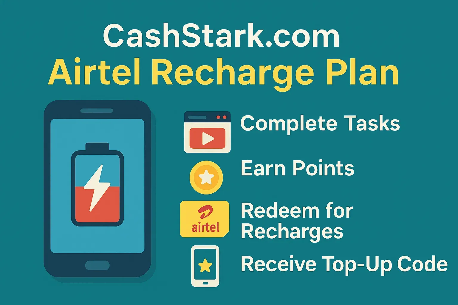 How cashstark com airtel recharge plan Works
